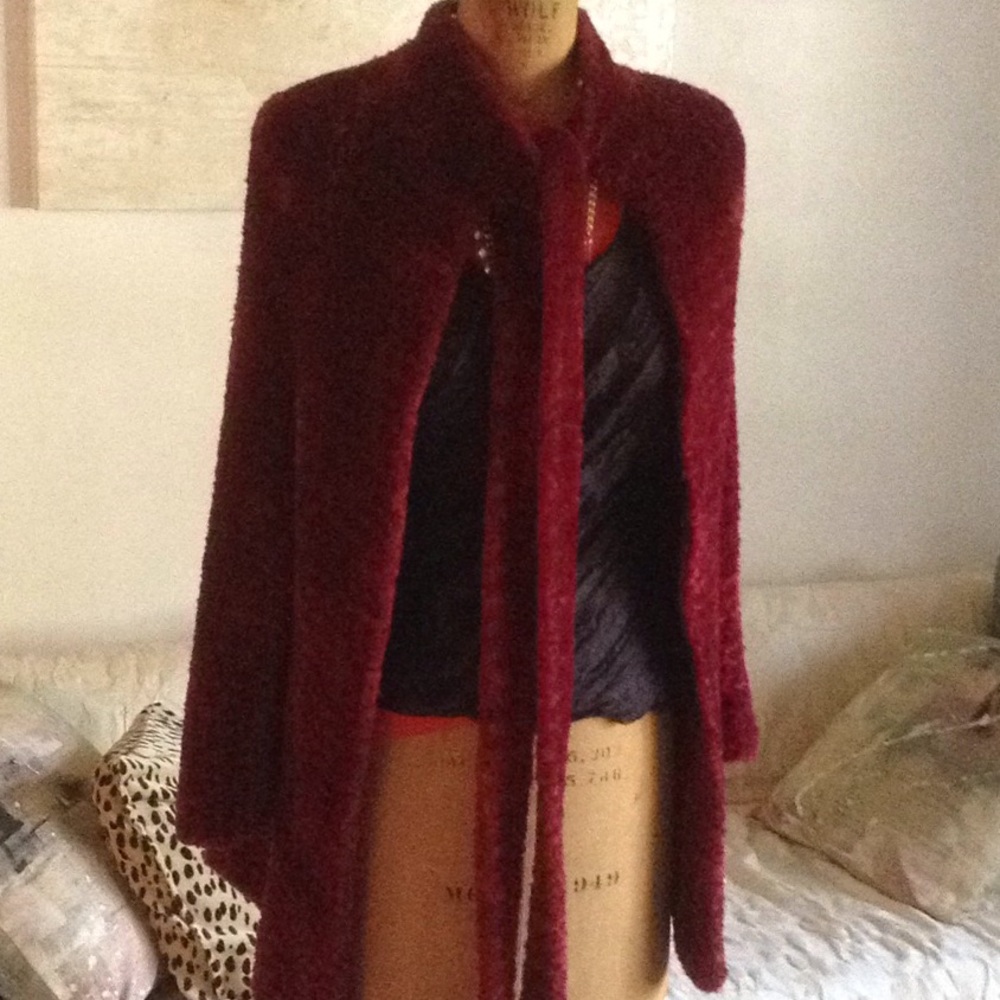 Chenille hand knit cardigan